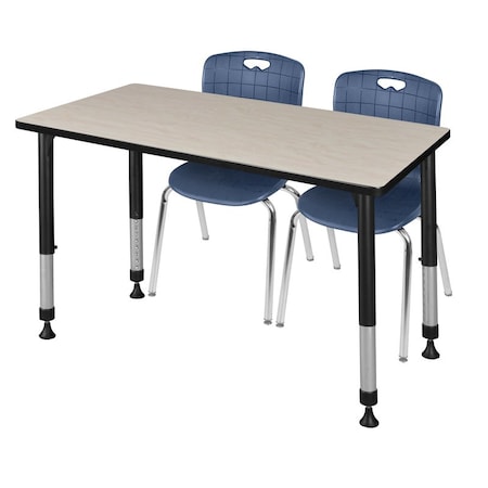 Regency Tables > Height Adjustable > Rectangular Table & Chair Sets, 48 W, 30 L, 23-34 H, Maple MT4830PLAPBK40NV
